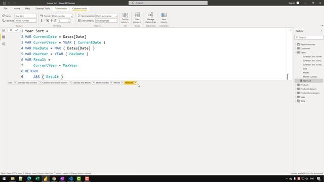 Sort Columns in a Matrix in Descending order with DAX in Power BI смотреть онлайн
