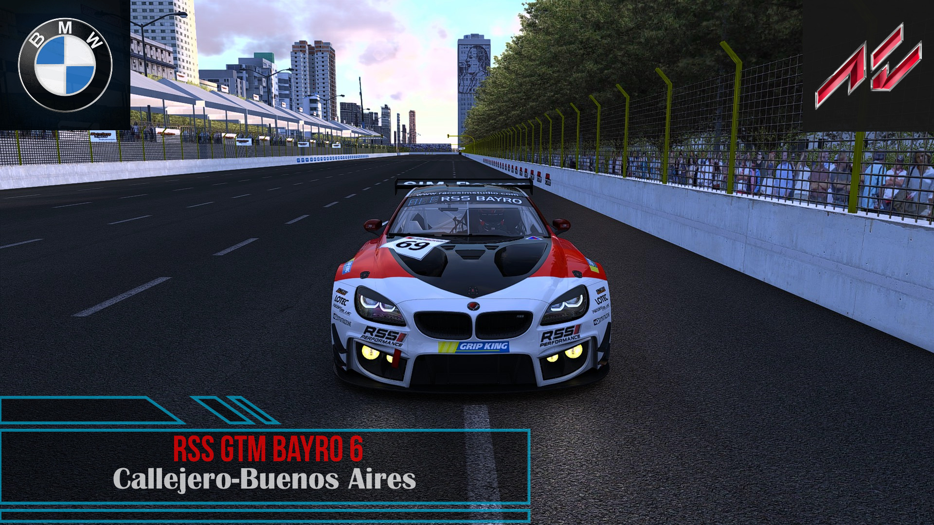BMW M6 GT3 (rss gtm bayro 6) - Callejero Buenos Aires Assetto Corsa..mp4 смотреть онлайн