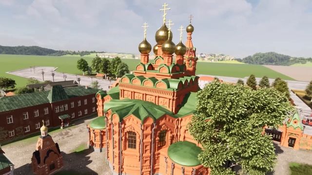 Полет над монастырем. Московский монастырь Всех Скорбящих радости летом 1917 году. смотреть онлайн
