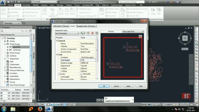 How to Import points, create contour lines with surface - AutoCAD Civil 3D смотреть онлайн