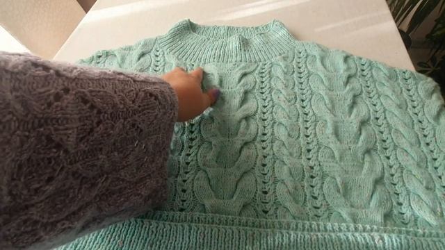 Экспресс МК/Свитер "Ментол"связан спицами по Мотивам Брунелло Кучинелли/Схема +Описание смотреть онлайн