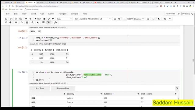 Python programming for data analysis- QGRID library смотреть онлайн