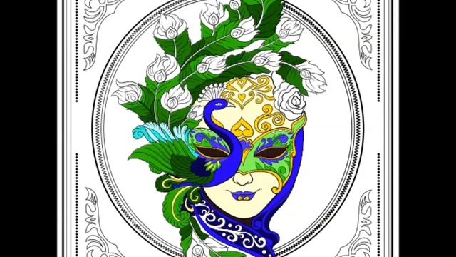 Раскраска маска-павлин смотреть онлайн