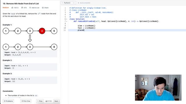 APPLE INTERVIEW QUESTION | Remove Nth Node From End of List (LeetCode problem 19) смотреть онлайн