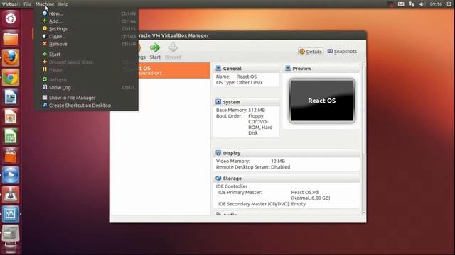 React OS in Virtual Box on Ubuntu 12.10 (Tutorial) смотреть онлайн