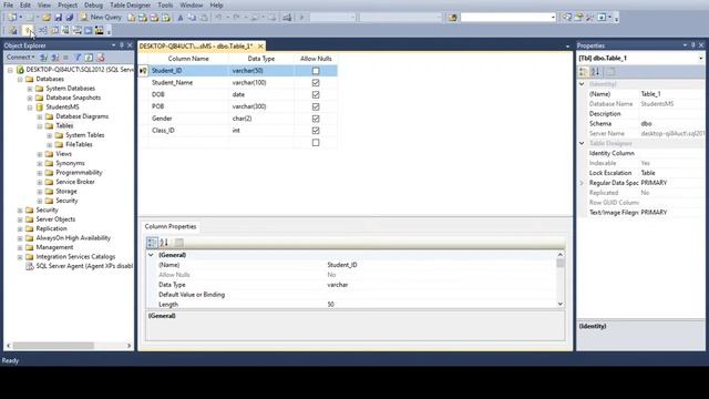 Table creation on SQL Database Server смотреть онлайн