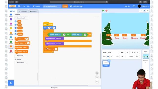 How to make a Christmas Countdown Project in Scratch! | Coding for Kids | STEM MC смотреть онлайн