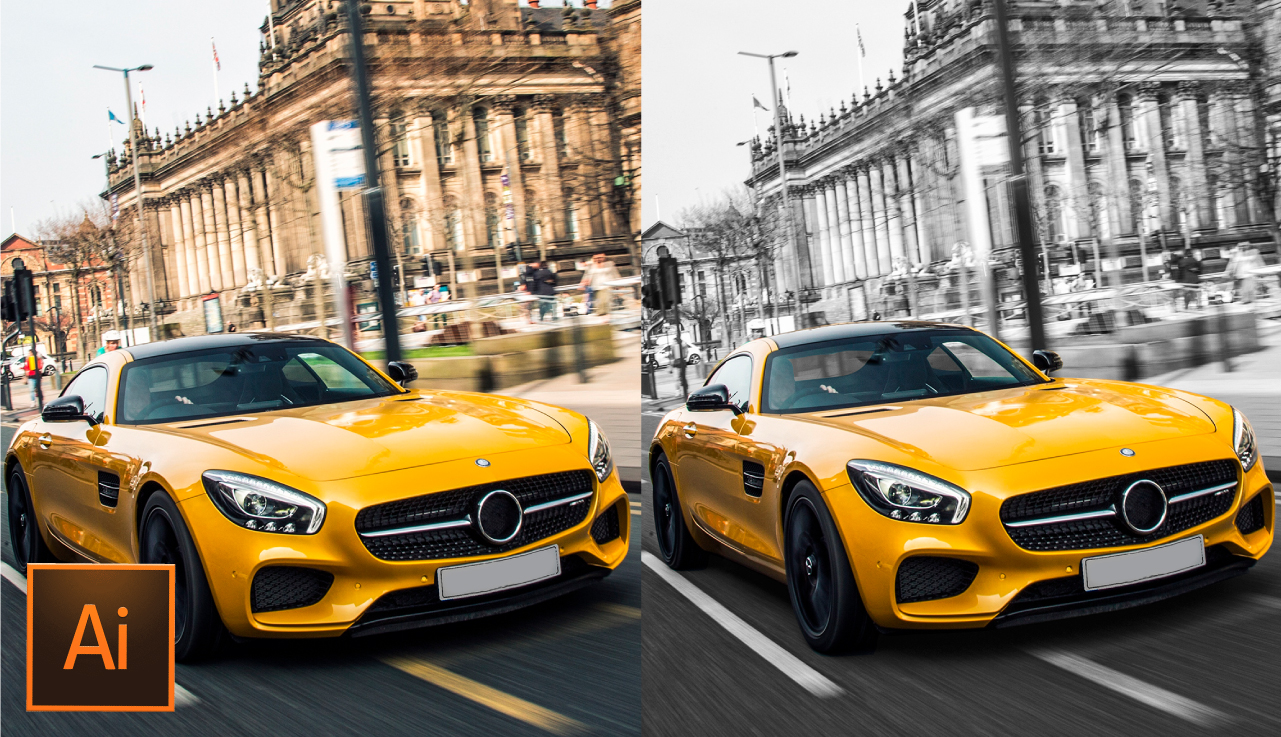 Как сделать черно-белую фотографию с цветным объектом в иллюстраторе | Уроки Adobe Illustrator. смотреть онлайн