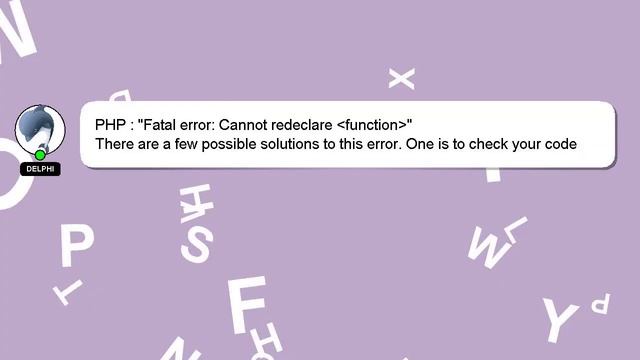 PHP : "Fatal error: Cannot redeclare function " смотреть онлайн