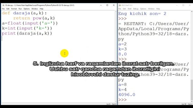 PYTHON DASTURLASH TILI (FUNKSIYALAR VA O'ZGARUVCHILAR, PROTSEDURALAR) 54-DARS смотреть онлайн