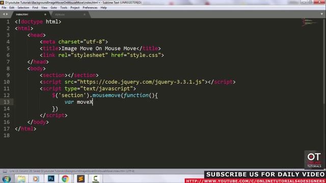 Background Image Move on Mousemove - Javascript Mousemove Animation Effects смотреть онлайн