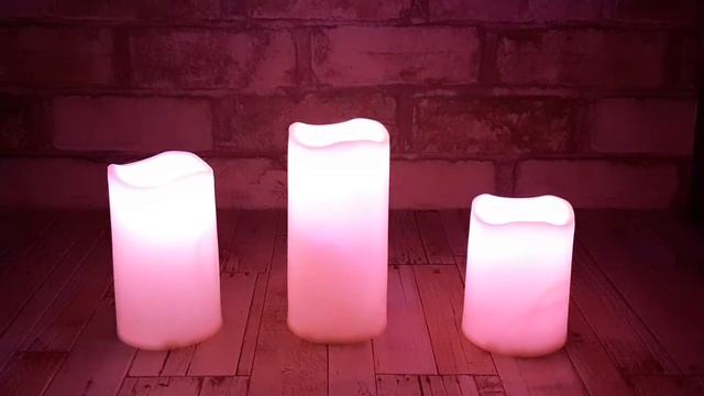 LED Ночник светильник Свечи 3шт с пультом 10-15см 16 цветов смотреть онлайн