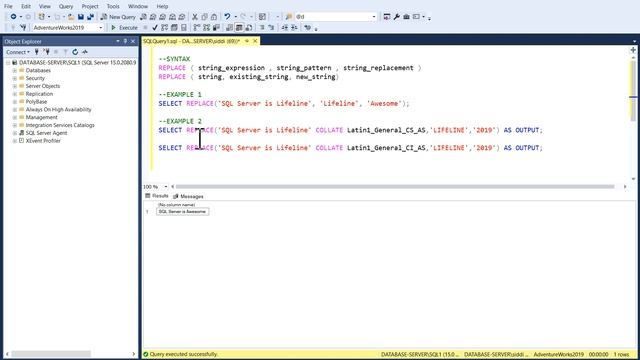 SQL REPLACE() Function смотреть онлайн