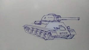 Как рисовать танк Т-34.  Як малювати танк Т-34.