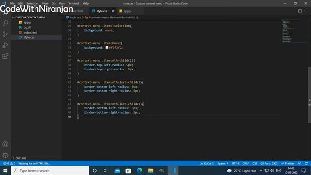 Create custom Context / Right click menu using HTML, CSS and JavaScript смотреть онлайн