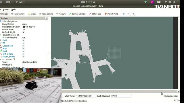 Out-door SLAM Gmapping with TIANBOT T08C2 speed 1.5m/s смотреть онлайн