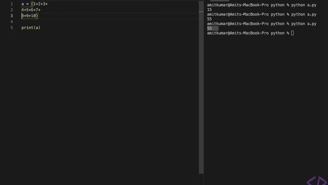 Multiline statements in python(in hindi) complete explanation |TUTORIALS FOR BEGINNERS |#CODESDOPE смотреть онлайн