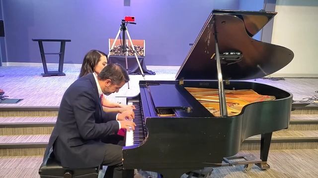 "Masquerade Waltz" by Aram Khachaturian - Piano Duet performed by Denisse Avena and Cristian Canton смотреть онлайн