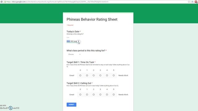 How to create a Daily Behavior Report Card using Google Forms смотреть онлайн