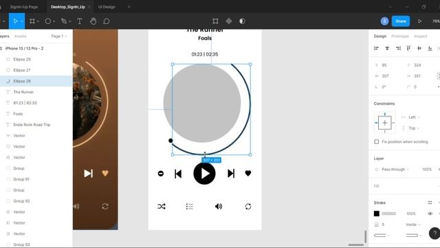 Daliy UI - 009 | Music Player UI | Full Figma Tutorial смотреть онлайн