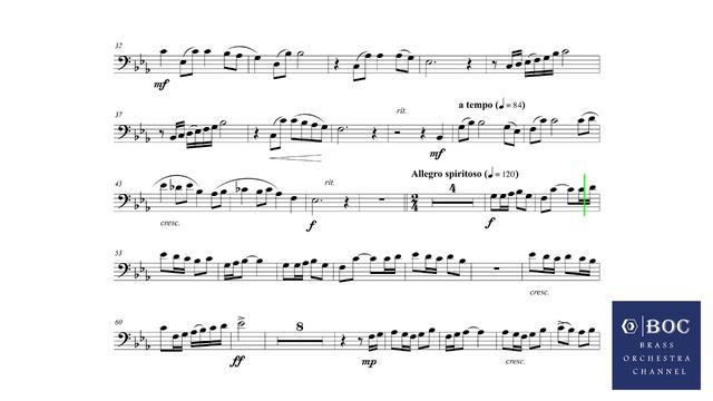 Curnow J. - Fantasy for trombone, Trombone Solo play along (original piano accompaniment) смотреть онлайн