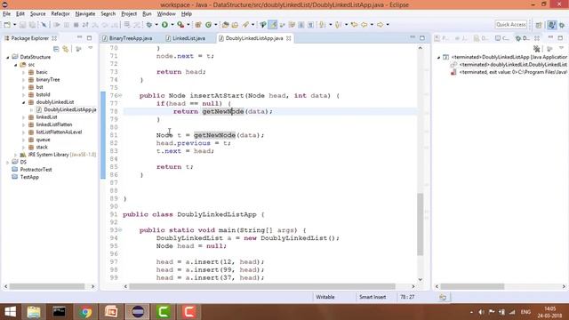 Doubly Linked List in Java -2 : Add the node at the start of list смотреть онлайн