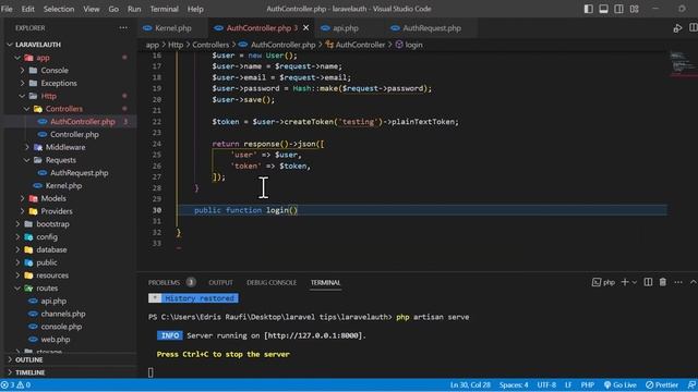 Secure Your Laravel API with Sanctum - User Authentication and Token Management смотреть онлайн