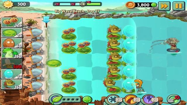 Plants vs Zombies 2: Big Wave Beach - Day 27 Walkthrough смотреть онлайн