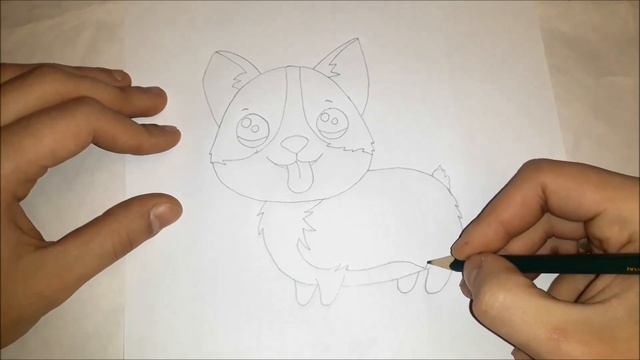 Рисуем Кавайную собачку Корги вместе! Как нарисовать собаку? смотреть онлайн