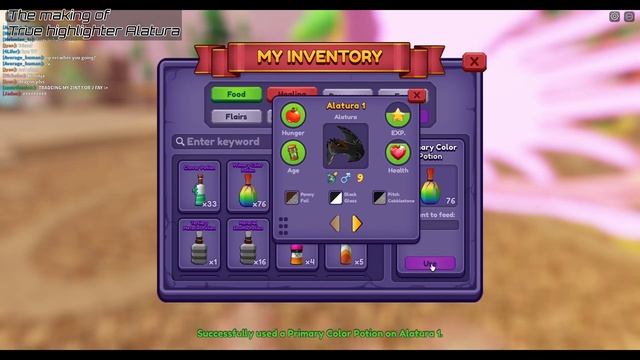 The process of making True Highlighter Alatura with 51 colour potions | Dragon Adventures Roblox смотреть онлайн