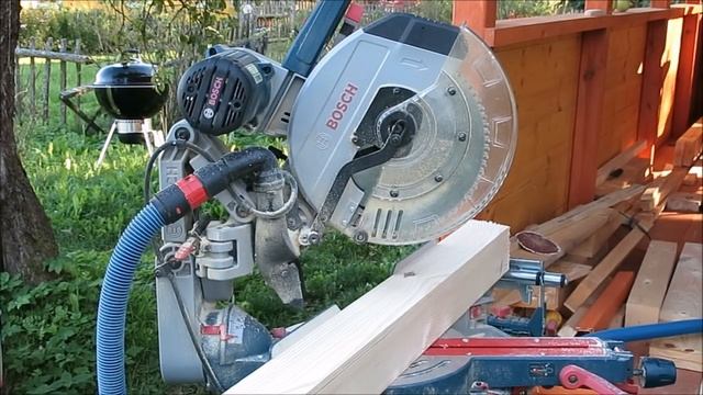 Октагон из бруса. Торцовочная пила GCM 12 GDL.