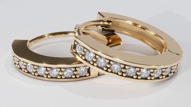 Gold earrings rendering in Blender смотреть онлайн