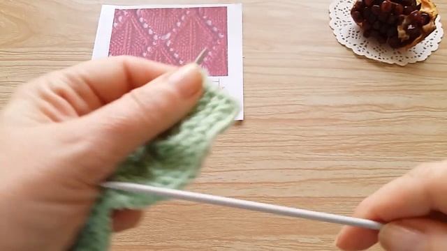 КРАСИВЫЙ АЖУРНЫЙ УЗОР РОМБЫ ДЛЯ КАРДИГАНА, СВИТЕРА/ АЖУРНЫЕ РОМБЫ СПИЦАМИ смотреть онлайн