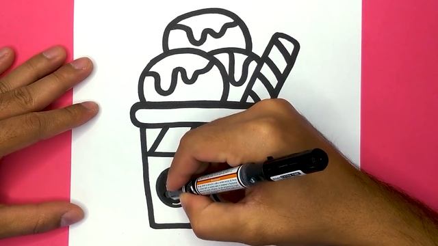 HOW TO DRAW A CUTE ICE CREAM AND COLORING, DRAW CUTE THINGS смотреть онлайн