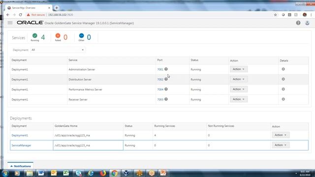 Oracle GoldengateG Microservices Service Manager configuration and deployment creation смотреть онлайн