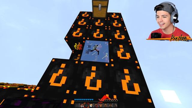 1v1v1v1 FIRE / PRESTONPLAYZ LUCKY BLOCK SKY WARS! - Minecraft Mods смотреть онлайн