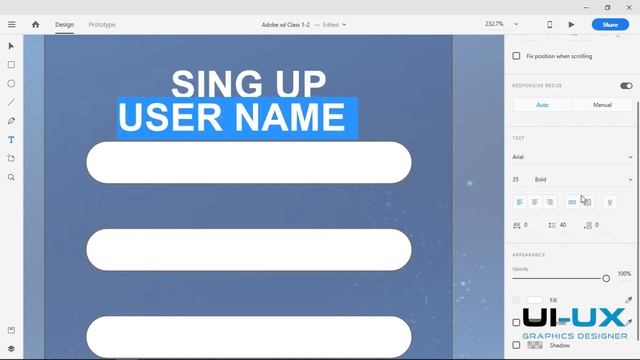 Adobe XD UI-UX Sign Up Page With Prototype Design Class 4  In Urdu-Hindi