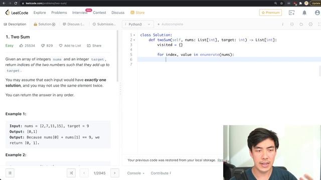 Two Sum - Python3 Walkthrough & Solution смотреть онлайн