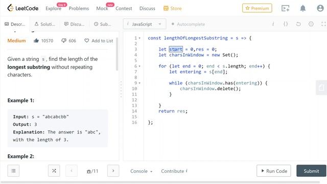LeetCode 3. [Medium] Longest Substring Without Repeating Characters смотреть онлайн