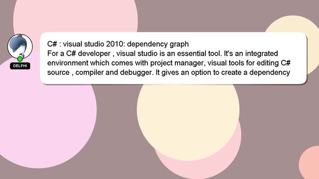 C# : visual studio 2010: dependency graph смотреть онлайн