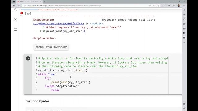Python while and for loops, iterators and iterables, and list comprehensions (03 lecture part b) смотреть онлайн