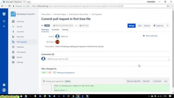 Day6: Creating GIT Pull Request on Bitbucket