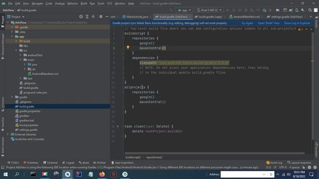 A problem occurred evaluating root project 'MyApplication' смотреть онлайн