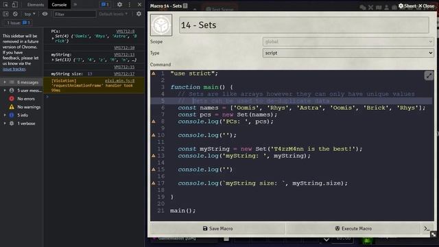 Learn JavaScript With Foundry VTT V10.X - E23: Sets смотреть онлайн