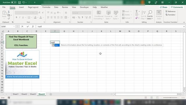 Using The Cell Function In Excel (Find Excel Workbook Loction). смотреть онлайн