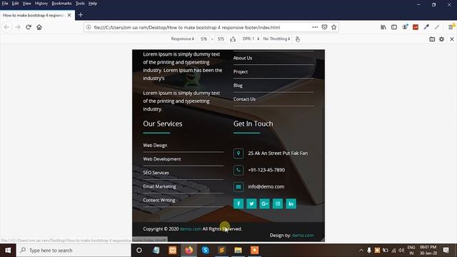 How to make a bootstrap mobile responsive footer part 2 смотреть онлайн