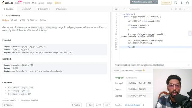 Merge Intervals Leet Code Solution Explained In JAVA смотреть онлайн