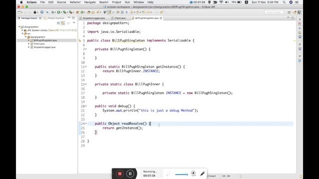 Singleton Design Pattern in Java - Serialization & Conclusion - Simplified Farooq смотреть онлайн