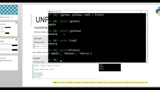 Unpack Tuples - Python Tutorial - w3Schools - Chapter-30 English смотреть онлайн