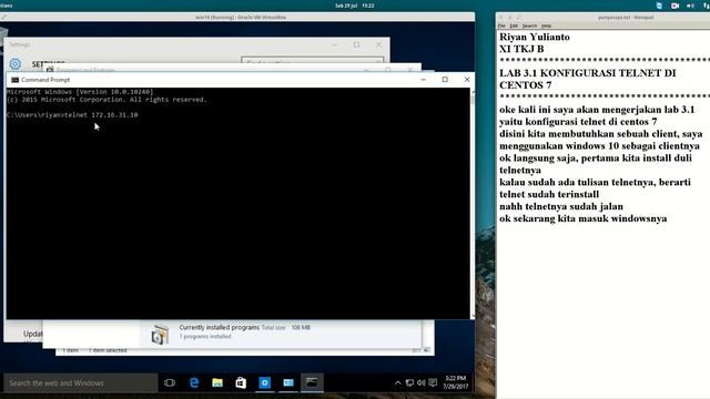 Lab 3.1 - Configuration Telnet In CentOS 7 смотреть онлайн